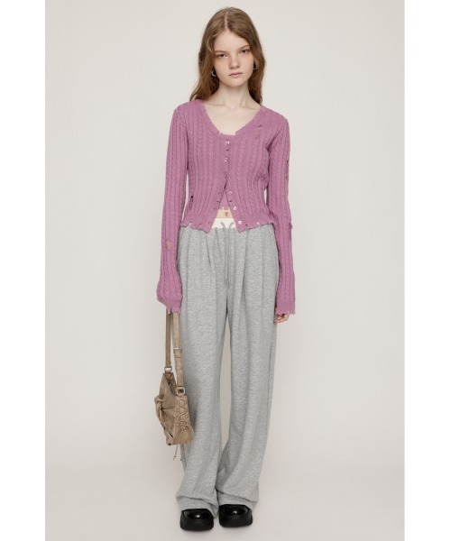 SLY（スライ）の「W WAIST CUT PANTS ダブルウエスト カット パンツ 秋服 冬服（スラックス・レディース・ライトブラック/ネイビー/杢グレー・FREE）」の7枚目の写真