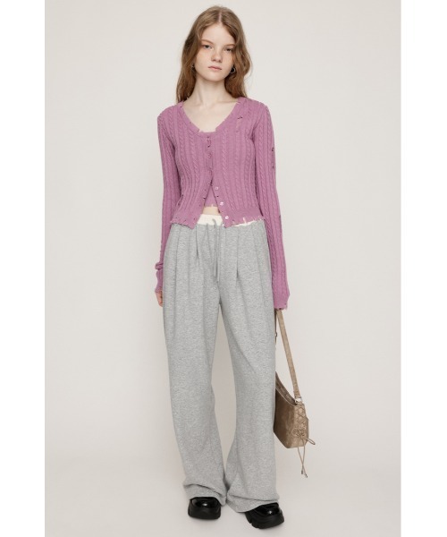 SLY（スライ）の「W WAIST CUT PANTS ダブルウエスト カット パンツ 秋服 冬服（スラックス・レディース・ライトブラック/ネイビー/杢グレー・FREE）」の8枚目の写真