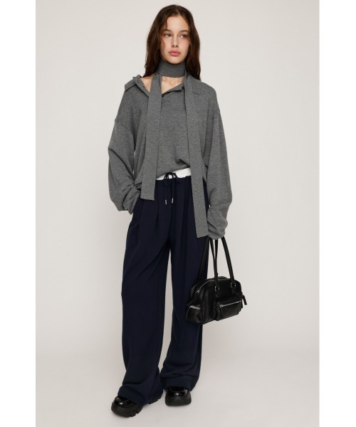 SLY（スライ）の「W WAIST CUT PANTS ダブルウエスト カット パンツ 秋服 冬服（スラックス・レディース・ライトブラック/ネイビー/杢グレー・FREE）」の17枚目の写真