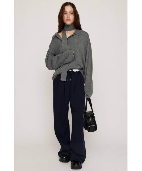 SLY（スライ）の「W WAIST CUT PANTS ダブルウエスト カット パンツ 秋服 冬服（スラックス・レディース・ライトブラック/ネイビー/杢グレー・FREE）」の18枚目の写真