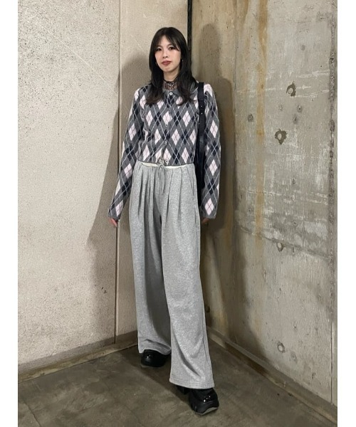 SLY（スライ）の「W WAIST CUT PANTS ダブルウエスト カット パンツ 秋服 冬服（スラックス・レディース・ライトブラック/ネイビー/杢グレー・FREE）」の22枚目の写真