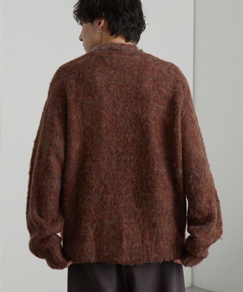 ミックスカラー オーバーサイズ シャギーニット カーディガン MONO