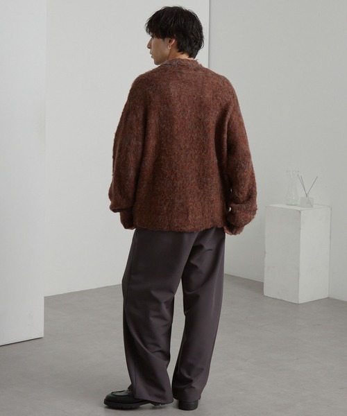 ミックスカラー オーバーサイズ シャギーニット カーディガン MONO