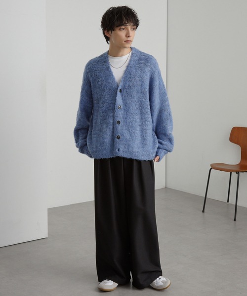 ミックスカラー オーバーサイズ シャギーニット カーディガン MONO