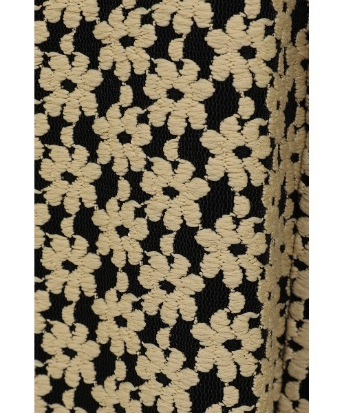 CLANE 3D FLOWER LACE SLASH NECK ONEPIECE 19112-5092