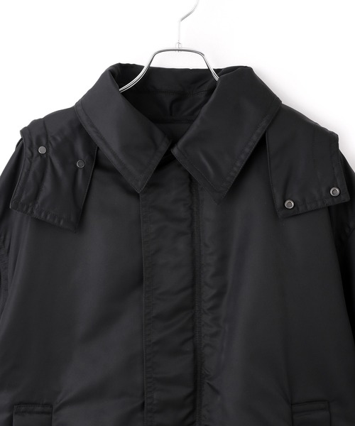 アダムエロぺ　ボンバーツイルフーディコート　新品　ブラック ADAM ET ROPE'（アダムエロペ） ブルゾン ジャンバー ボンバーツイル