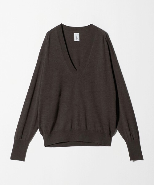 BATONER（バトナー）の「【別注】＜BATONER × seya.× 6＞ハイゲージ Vネック ニット（ニット/セーター・レディース・ダークブラウン/ネイビー/ダークグレー・FREE）」の5枚目の写真