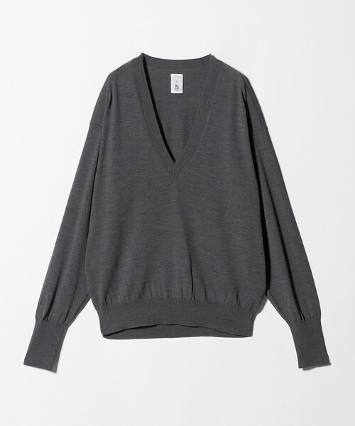 BATONER（バトナー）の「【別注】＜BATONER × seya.× 6＞ハイゲージ Vネック ニット（ニット/セーター・レディース・ダークブラウン/ネイビー/ダークグレー・FREE）」の8枚目の写真