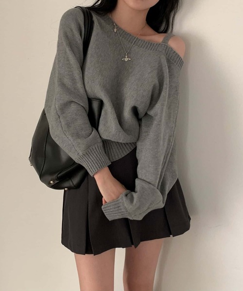 MAISON DE THERESE(メゾン ド テレーズ)の「ワンショルダーニットプルオーバー(ニット/セーター・レディース・アイボリー/グレー/ネイビー・FREE)」の14枚目の写真