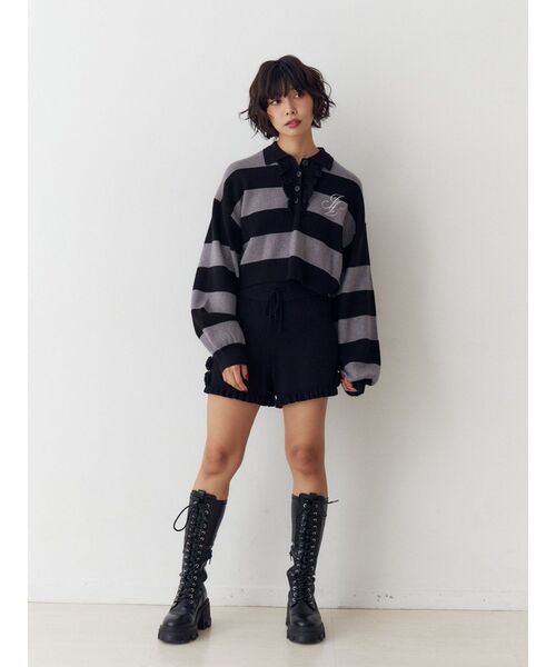 jouetie（ジュエティ）の「フリルラガーニットトップス（ニット/セーター・レディース・その他2/ブラウン/ブラック・MEDIUM）」の10枚目の写真