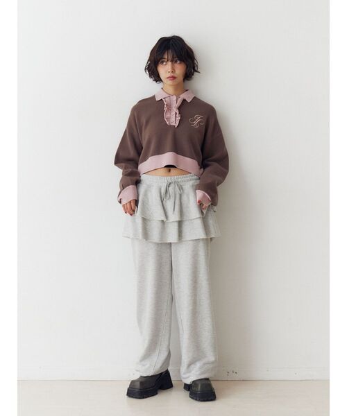 jouetie（ジュエティ）の「フリルラガーニットトップス（ニット/セーター・レディース・その他2/ブラウン/ブラック・MEDIUM）」の14枚目の写真