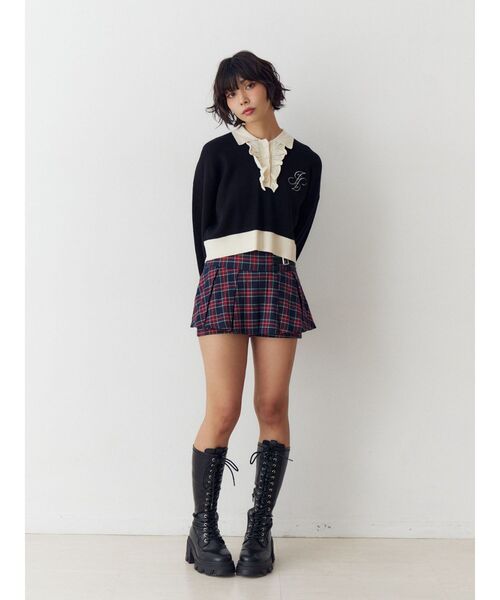 jouetie（ジュエティ）の「フリルラガーニットトップス（ニット/セーター・レディース・その他2/ブラウン/ブラック・MEDIUM）」の19枚目の写真