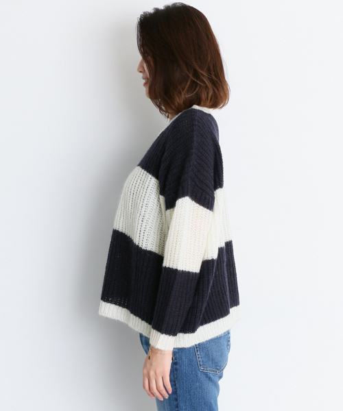 URBAN RESEARCH Sonny Label（アーバンリサーチサニーレーベル）の「Sonny Label モヘヤボーダーニット（ニット/セーター・レディース・オフホワイト/ベージュ・FREE）」の8枚目の写真