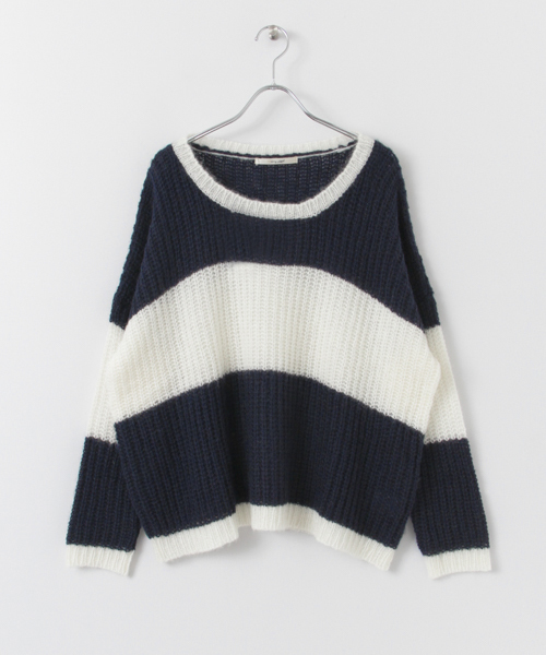 URBAN RESEARCH Sonny Label（アーバンリサーチサニーレーベル）の「Sonny Label モヘヤボーダーニット（ニット/セーター・レディース・オフホワイト/ベージュ・FREE）」の9枚目の写真