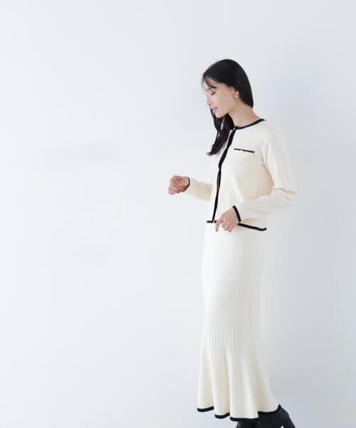 NATURAL BEAUTY BASIC（ナチュラルビューティーベーシック）の「◇バイカラーニットジャケット＆スカート（ワンピース・レディース・ホワイト系その他/グレー系その他/グリーン系その他3・MEDIUM/P/S）」の15枚目の写真