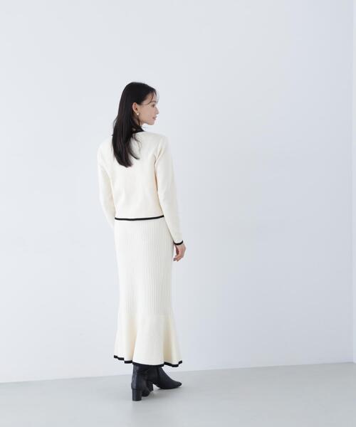 NATURAL BEAUTY BASIC（ナチュラルビューティーベーシック）の「◇バイカラーニットジャケット＆スカート（ワンピース・レディース・ホワイト系その他/グレー系その他/グリーン系その他3・MEDIUM/P/S）」の16枚目の写真
