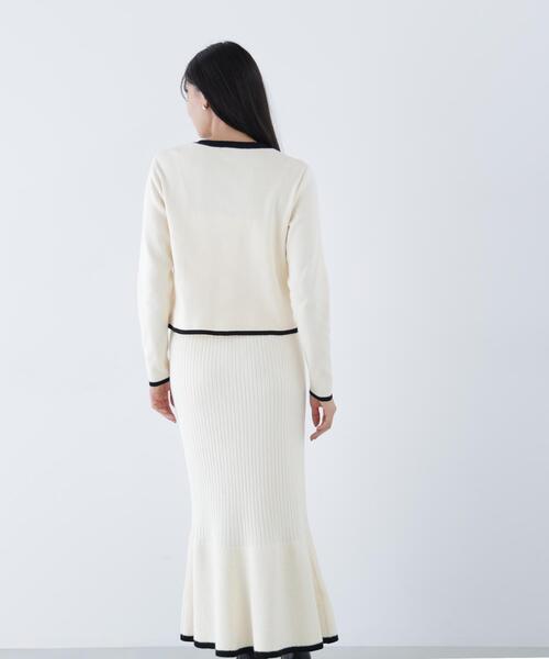 NATURAL BEAUTY BASIC（ナチュラルビューティーベーシック）の「◇バイカラーニットジャケット＆スカート（ワンピース・レディース・ホワイト系その他/グレー系その他/グリーン系その他3・MEDIUM/P/S）」の19枚目の写真