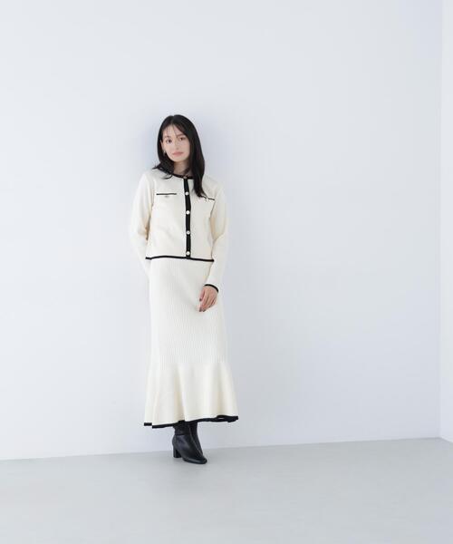 NATURAL BEAUTY BASIC（ナチュラルビューティーベーシック）の「◇バイカラーニットジャケット＆スカート（ワンピース・レディース・ホワイト系その他/グレー系その他/グリーン系その他3・MEDIUM/P/S）」の20枚目の写真