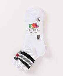 FRUIT OF THE LOOM（フルーツオブザルーム）の「【FRUIT OF THE LOOM/フルーツオブザルーム】3パッククオーターソックス くるぶし丈ショートソックス 定番ラインソックス（ソックス/靴下）」