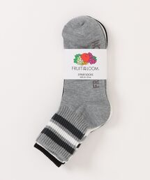 FRUIT OF THE LOOM（フルーツオブザルーム）の「【FRUIT OF THE LOOM/フルーツオブザルーム】3パッククオーターソックス くるぶし丈ショートソックス 定番ラインソックス（ソックス/靴下）」