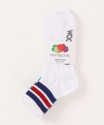 FRUIT OF THE LOOM（フルーツオブザルーム）の「【FRUIT OF THE LOOM/フルーツオブザルーム】3パッククオーターソックス くるぶし丈ショートソックス 定番ラインソックス（ソックス/靴下）」