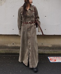 Ameri | I LINE CORDUROY SHIRT DRESS(シャツワンピース)
