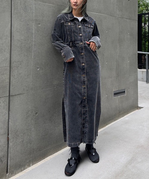 Ameri(アメリ)のI LINE CORDUROY SHIRT DRESS(シャツワンピース)