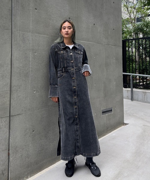 I LINE CORDUROY SHIRT DRESS（シャツワンピース）｜Ameri（アメリ）の