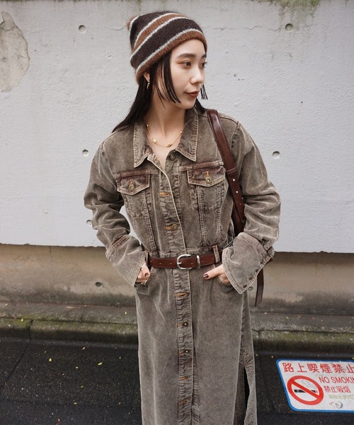 I LINE CORDUROY SHIRT DRESS（シャツワンピース）｜Ameri（アメリ）の