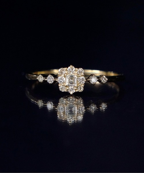 anq.(アンク)の「「anq.」K10・Quadrate 0.17ctダイヤモンド リング(リング・レディース・イエローゴールド・#11/#13)」の1枚目の写真