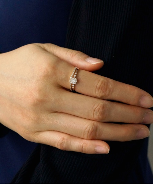 anq.(アンク)の「「anq.」K10・Quadrate 0.17ctダイヤモンド リング(リング・レディース・イエローゴールド・#11/#13)」の9枚目の写真