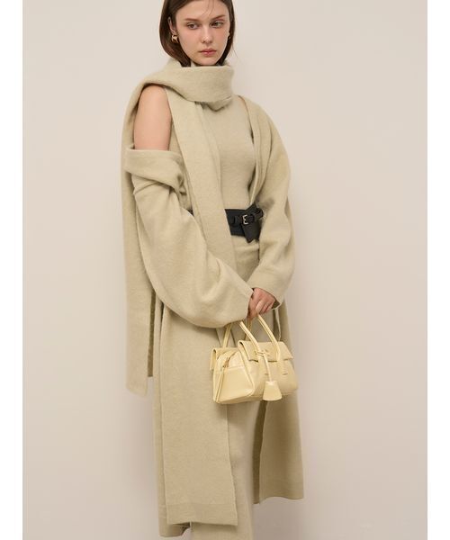 SNIDEL（スナイデル）の「【HIGH QUALITY】メリノウールアメスリニットワンピース（ワンピース・レディース・オフホワイト/チャコールグレー/ピンク/ミント・0/1）」の8枚目の写真