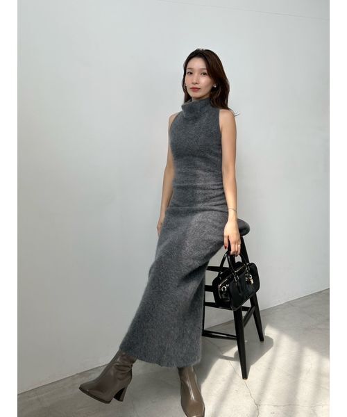 SNIDEL（スナイデル）の「【HIGH QUALITY】メリノウールアメスリニットワンピース（ワンピース・レディース・オフホワイト/チャコールグレー/ピンク/ミント・0/1）」の14枚目の写真