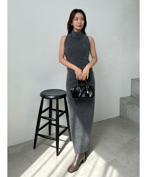 SNIDEL（スナイデル）の「【HIGH QUALITY】メリノウールアメスリニットワンピース（ワンピース・レディース・オフホワイト/チャコールグレー/ピンク/ミント・0/1）」の15枚目の写真