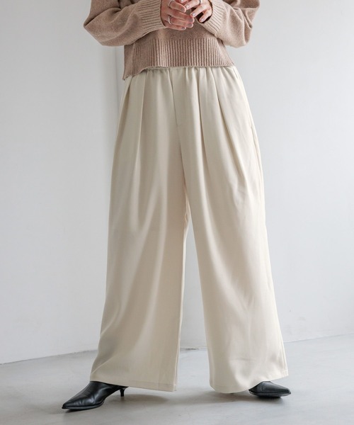 LOWRYS FARM（ローリーズファーム）の「ウールライクイージーパンツ　580888（その他パンツ・レディース・アイボリー/ブラック/チャコールグレー/ブラウン・MEDIUM/LARGE）」の7枚目の写真