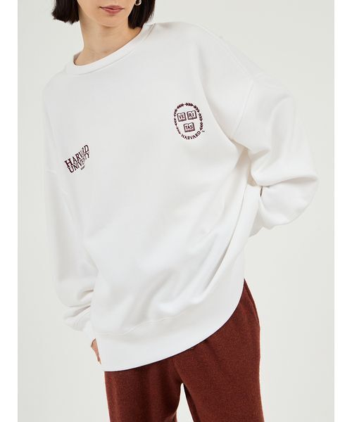 GOOD ROCK SPEED（グッドロックスピード）の「【emmi×GOOD ROCK SPEED】カレッジワイドボディクルースウェット（スウェット・レディース・ライトグレー/ホワイト・F）」の17枚目の写真