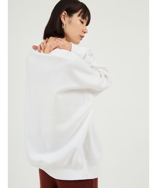 GOOD ROCK SPEED（グッドロックスピード）の「【emmi×GOOD ROCK SPEED】カレッジワイドボディクルースウェット（スウェット・レディース・ライトグレー/ホワイト・F）」の19枚目の写真