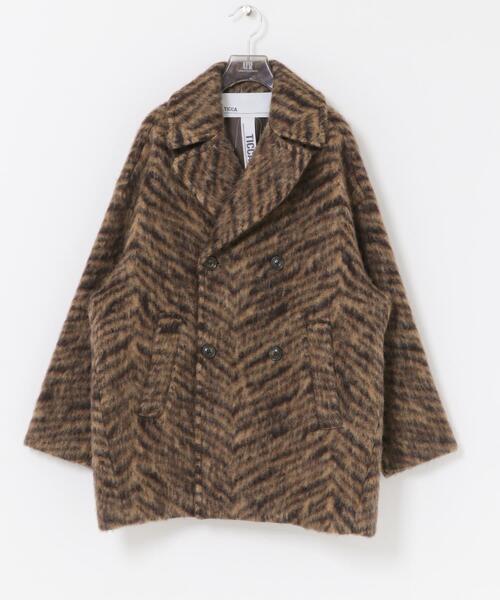 TICCA（ティッカ）の「TICCA　ウールゼブラシャギーピーコート（ピーコート・レディース・ベージュ・FREE）」の6枚目の写真