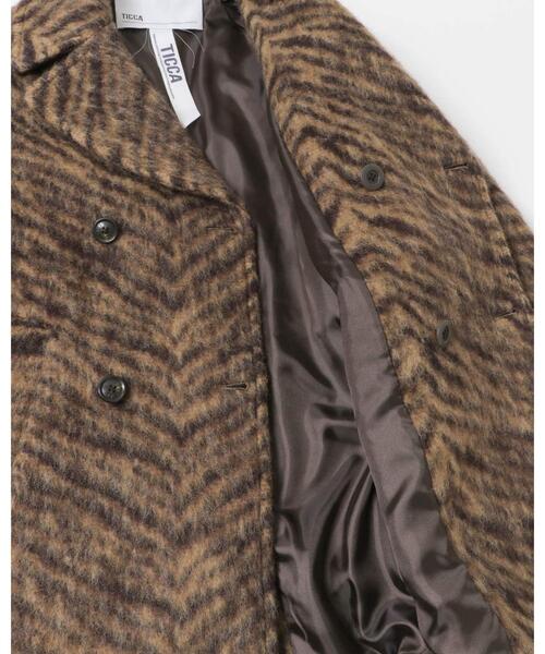 TICCA（ティッカ）の「TICCA　ウールゼブラシャギーピーコート（ピーコート・レディース・ベージュ・FREE）」の4枚目の写真