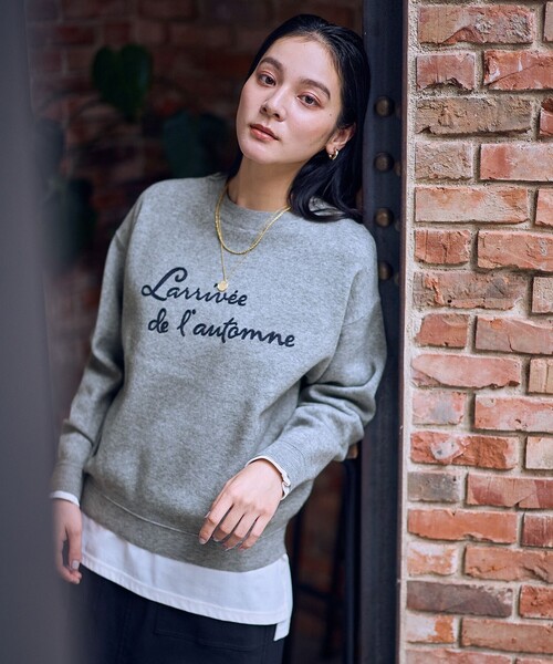 ANY(エニィ)の「刺繍ロゴニット(ニット/セーター・レディース・ネイビー系/イエロー系/ダークグリーン系/ライトグレー系・X-LARGE)」の10枚目の写真