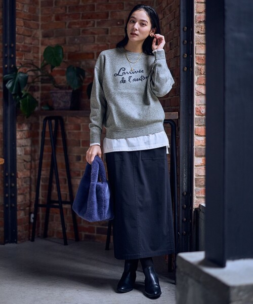 ANY(エニィ)の「刺繍ロゴニット(ニット/セーター・レディース・ネイビー系/イエロー系/ダークグリーン系/ライトグレー系・X-LARGE)」の14枚目の写真