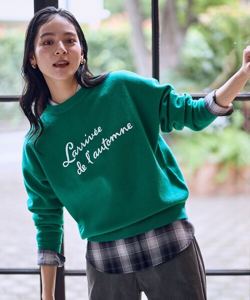 ANY(エニィ)の「刺繍ロゴニット(ニット/セーター・レディース・ネイビー系/イエロー系/ダークグリーン系/ライトグレー系・X-LARGE)」の19枚目の写真