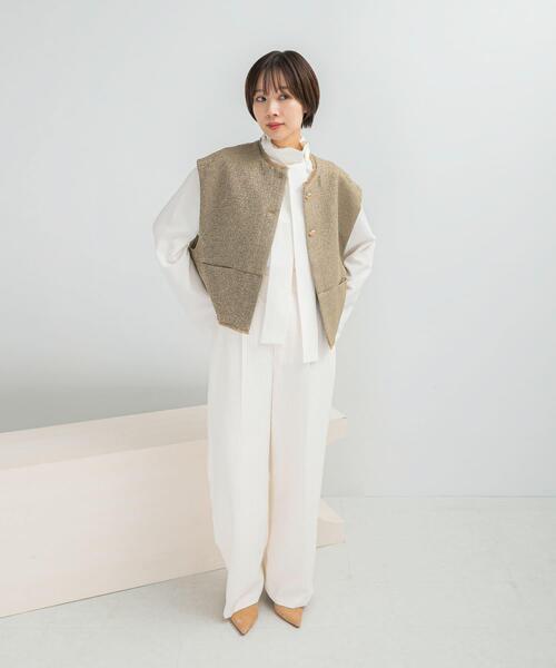 URBAN RESEARCH ROSSO WOMEN(アーバンリサーチ ロッソ)の「CHIGNON ツイードショートベスト(ベスト・レディース・ブラック/キャメル・FREE)」の5枚目の写真