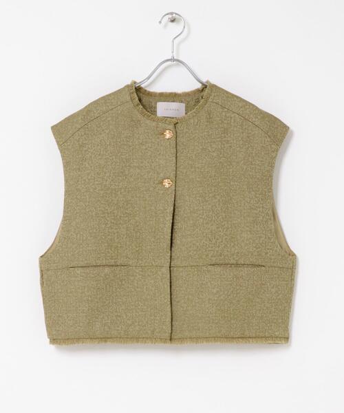 URBAN RESEARCH ROSSO WOMEN(アーバンリサーチ ロッソ)の「CHIGNON ツイードショートベスト(ベスト・レディース・ブラック/キャメル・FREE)」の6枚目の写真