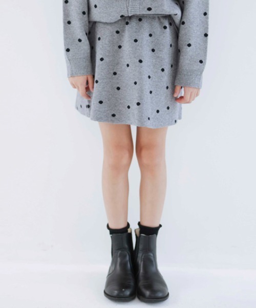 BRANSHES（ブランシェス）の「【b.+A】金子綾/ニットスカート（スカート・キッズ・杢グレー/ブラック・S/XL/L/M）」の2枚目の写真