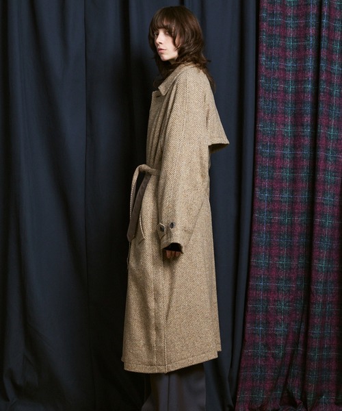 MAISON SPECIAL(メゾンスペシャル)の「《UNISEX》【Italian Dead Stock Fabric】Prime-Over Balmachan Coat/プライムオーバーステンカラーコート【MAISON SPECIAL/メゾンスペシャル】(ステンカラーコート・メンズ・ベージュ/オフホワイト/チャコールグレー/カーキ/ブラック/ダークブラック/グレー/ピンク/ダークネイビー/バーガンディー/ネイビー・2/1)」の19枚目の写真