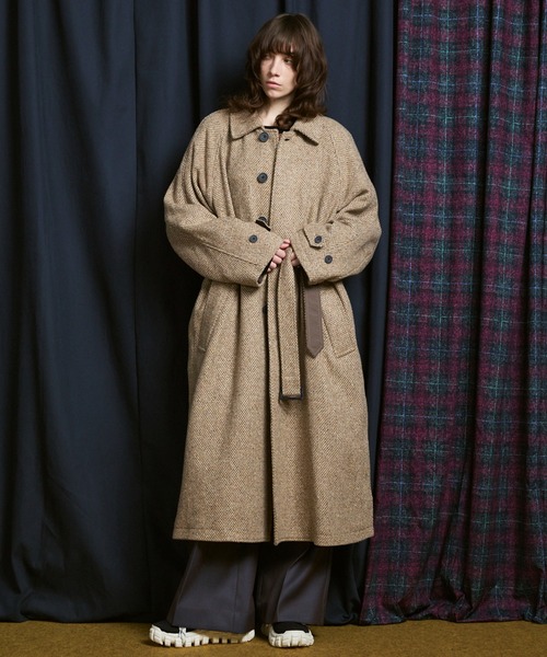 MAISON SPECIAL(メゾンスペシャル)の「《UNISEX》【Italian Dead Stock Fabric】Prime-Over Balmachan Coat/プライムオーバーステンカラーコート【MAISON SPECIAL/メゾンスペシャル】(ステンカラーコート・メンズ・ベージュ/オフホワイト/チャコールグレー/カーキ/ブラック/ダークブラック/グレー/ピンク/ダークネイビー/バーガンディー/ネイビー・2/1)」の17枚目の写真