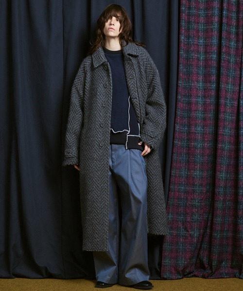 MAISON SPECIAL(メゾンスペシャル)の「《UNISEX》【Italian Dead Stock Fabric】Prime-Over Balmachan Coat/プライムオーバーステンカラーコート【MAISON SPECIAL/メゾンスペシャル】(ステンカラーコート・メンズ・ベージュ/オフホワイト/チャコールグレー/カーキ/ブラック/ダークブラック/グレー/ピンク/ダークネイビー/バーガンディー/ネイビー・2/1)」の16枚目の写真