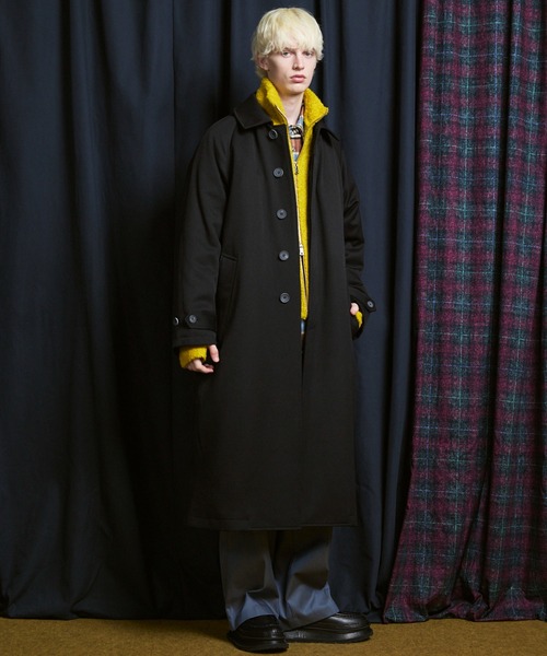 MAISON SPECIAL(メゾンスペシャル)の「《UNISEX》【Italian Dead Stock Fabric】Prime-Over Balmachan Coat/プライムオーバーステンカラーコート【MAISON SPECIAL/メゾンスペシャル】(ステンカラーコート・メンズ・ベージュ/オフホワイト/チャコールグレー/カーキ/ブラック/ダークブラック/グレー/ピンク/ダークネイビー/バーガンディー/ネイビー・2/1)」の13枚目の写真