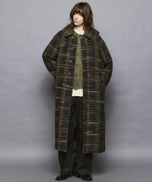 MAISON SPECIAL(メゾンスペシャル)の「《UNISEX》【Italian Dead Stock Fabric】Prime-Over Balmachan Coat/プライムオーバーステンカラーコート【MAISON SPECIAL/メゾンスペシャル】(ステンカラーコート・メンズ・ベージュ/オフホワイト/チャコールグレー/カーキ/ブラック/ダークブラック/グレー/ピンク/ダークネイビー/バーガンディー/ネイビー・2/1)」の21枚目の写真